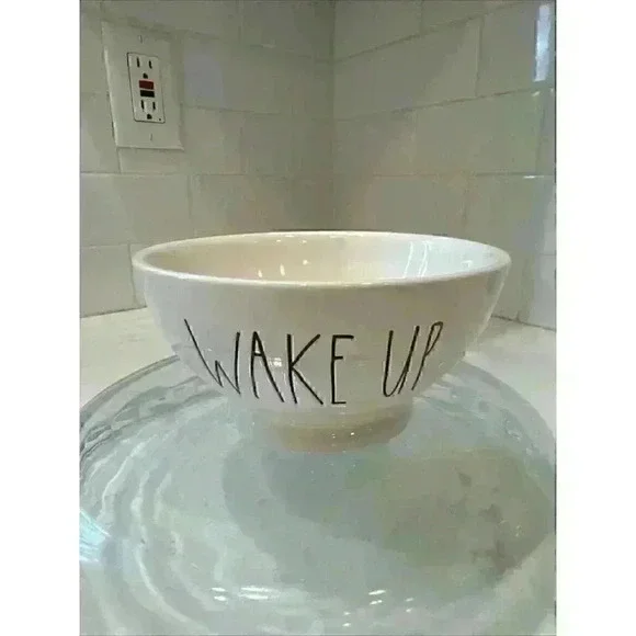Rae Dunn CEREAL Bowl White Magenta Collectible artisan collection Wake up - Picture 1 of 8